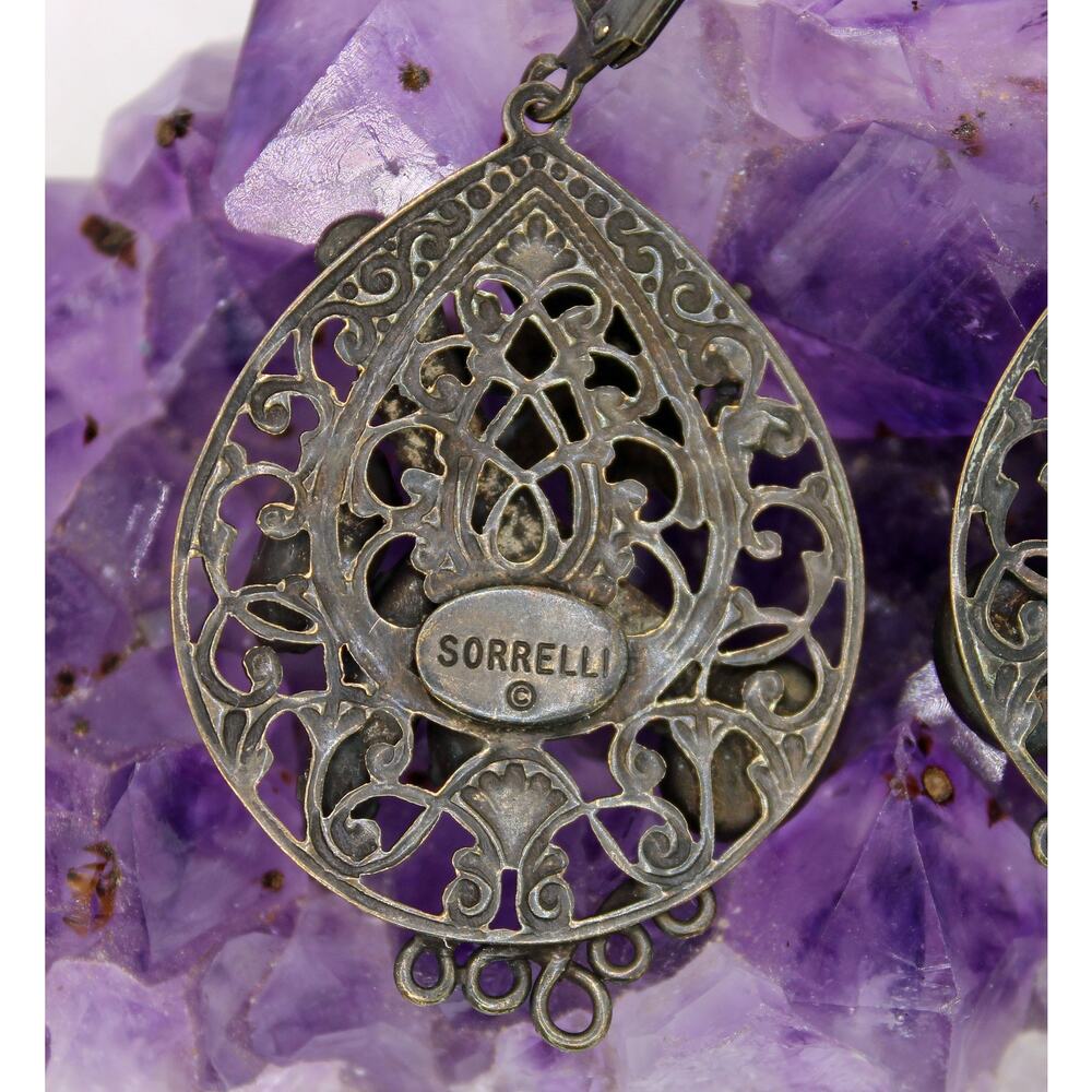 Sorrelli Floral Filigree Crystal Drop Earrings - Picture 3 of 5